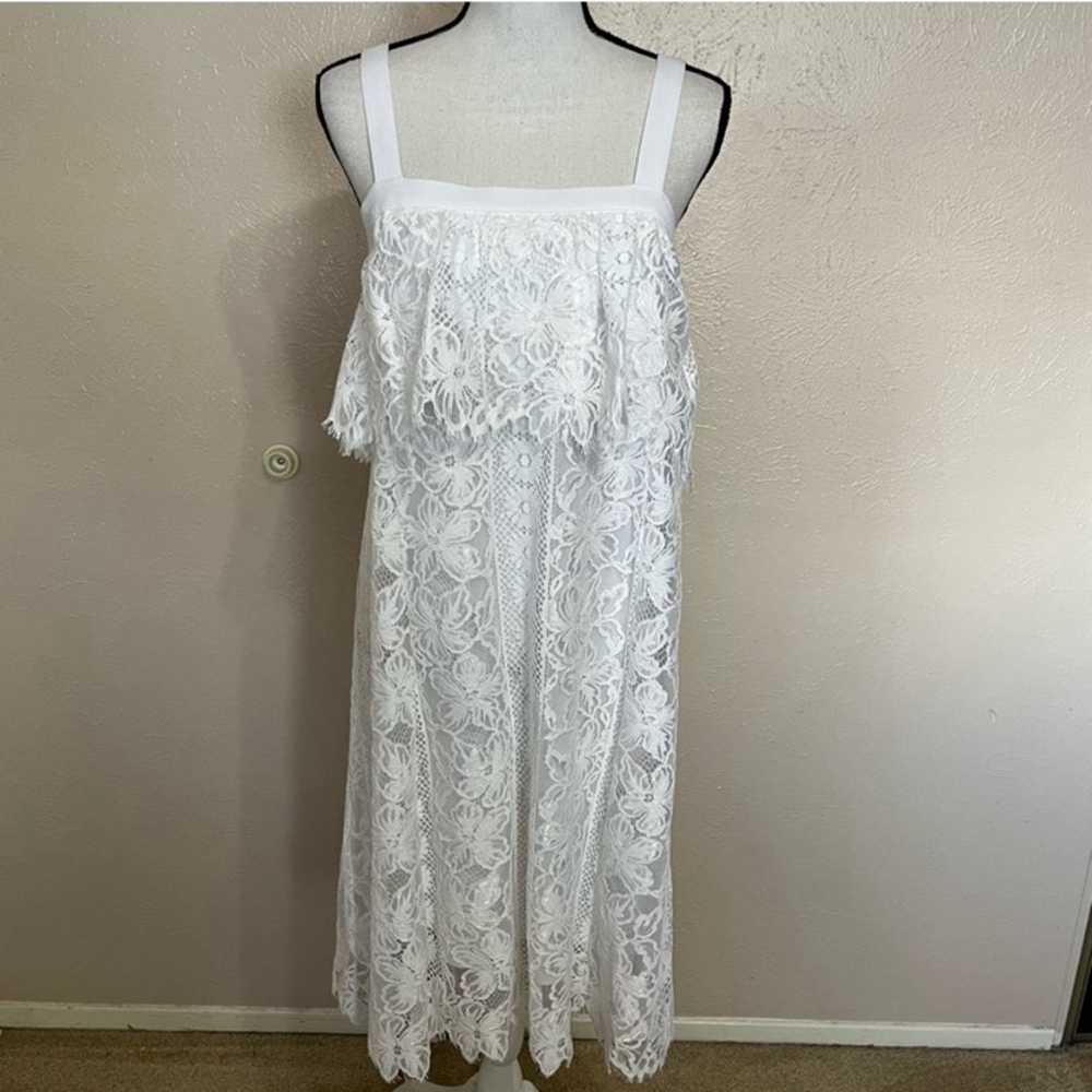 Tracy Reese Anthropologie White Lace Sleeveless L… - image 1