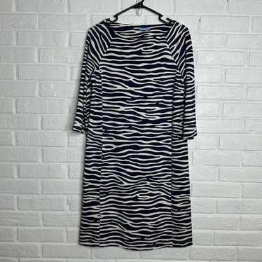 J McLaughlin Zebra Animal Striped Dress 3/4 Sleev… - image 1