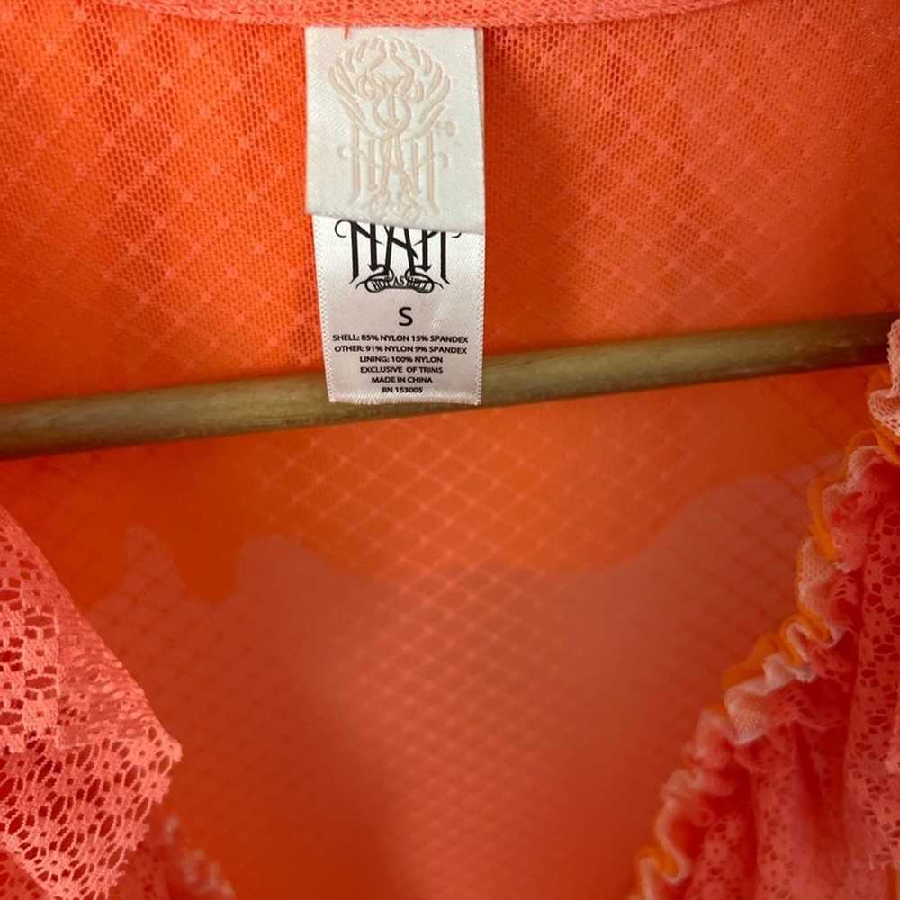 Hot As Hell Orange Long Sleeve Ruffle Mini Dress … - image 5