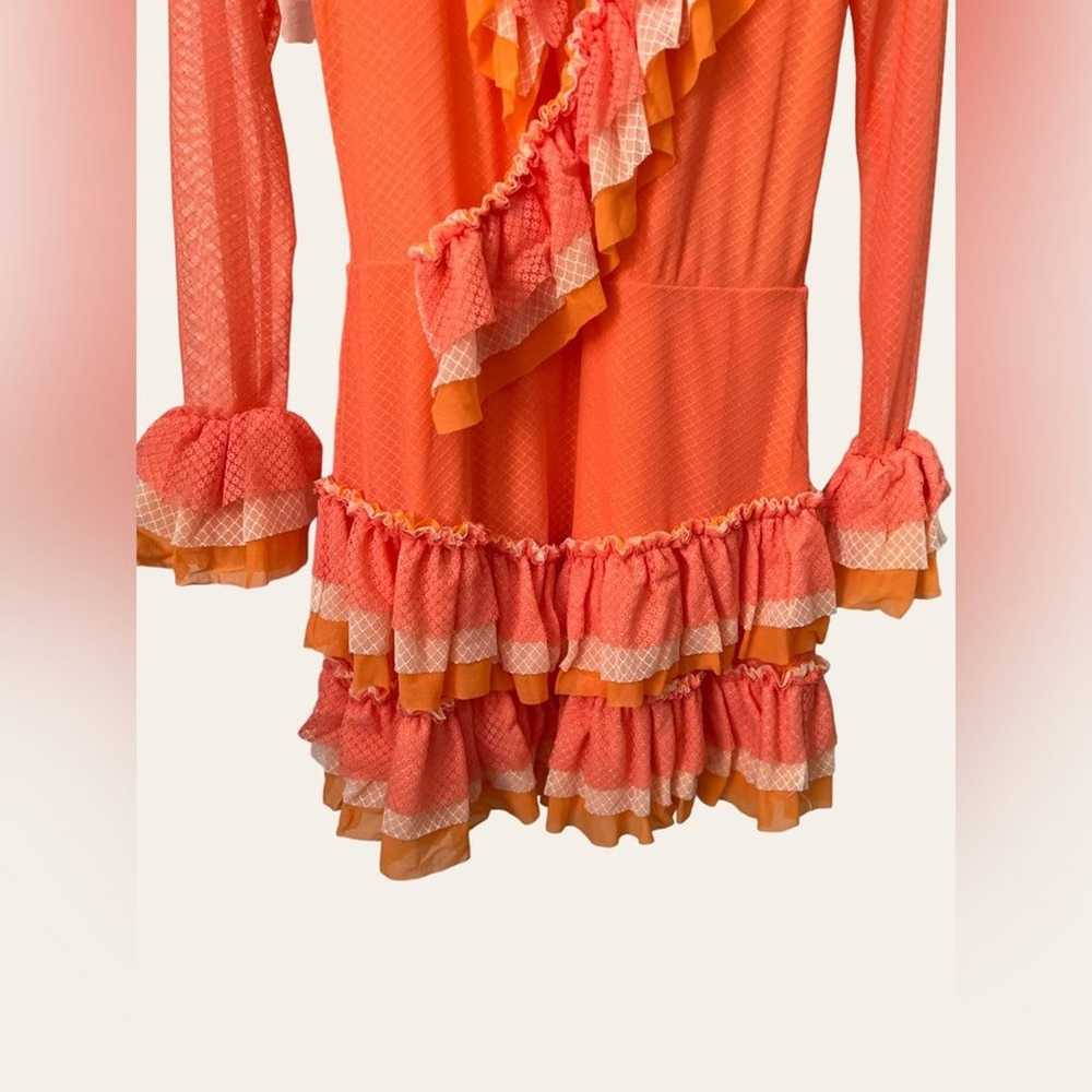 Hot As Hell Orange Long Sleeve Ruffle Mini Dress … - image 7