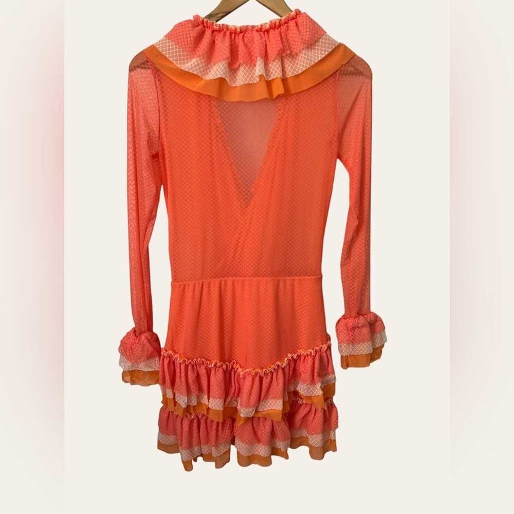 Hot As Hell Orange Long Sleeve Ruffle Mini Dress … - image 8