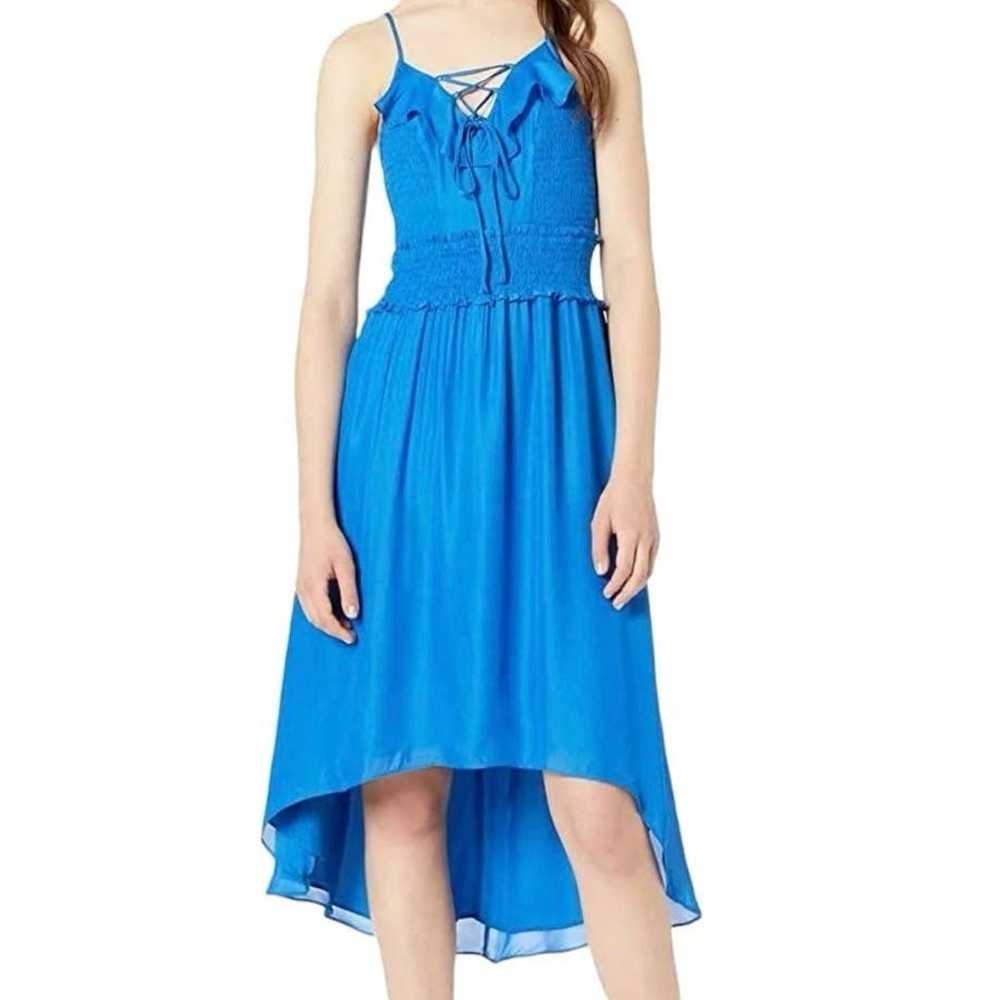Parker Blue Sleeveless Silky Midi Malta Dress Siz… - image 1