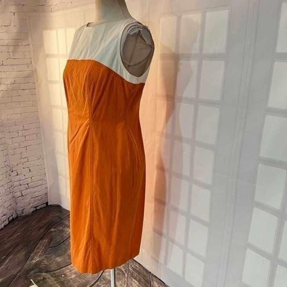 Escada sleeveless orange and white color block sh… - image 3