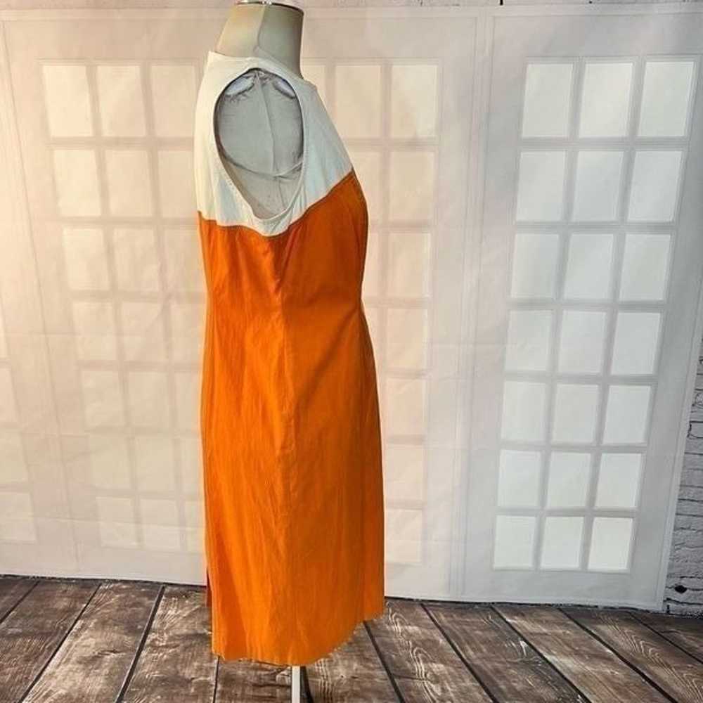 Escada sleeveless orange and white color block sh… - image 4
