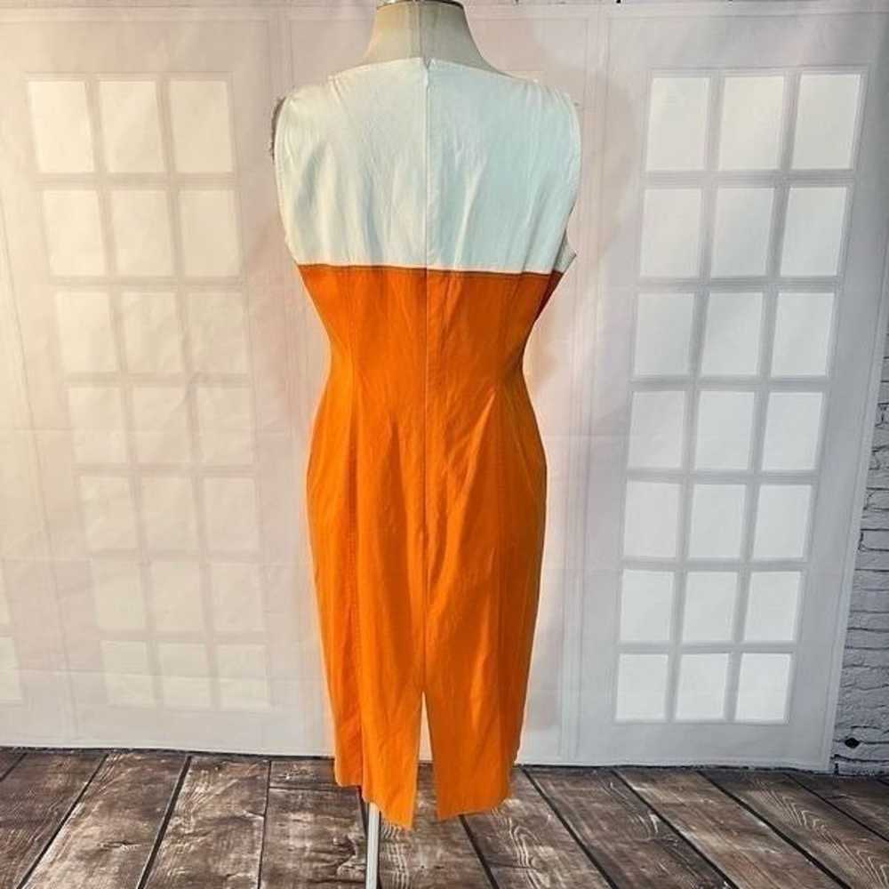 Escada sleeveless orange and white color block sh… - image 5