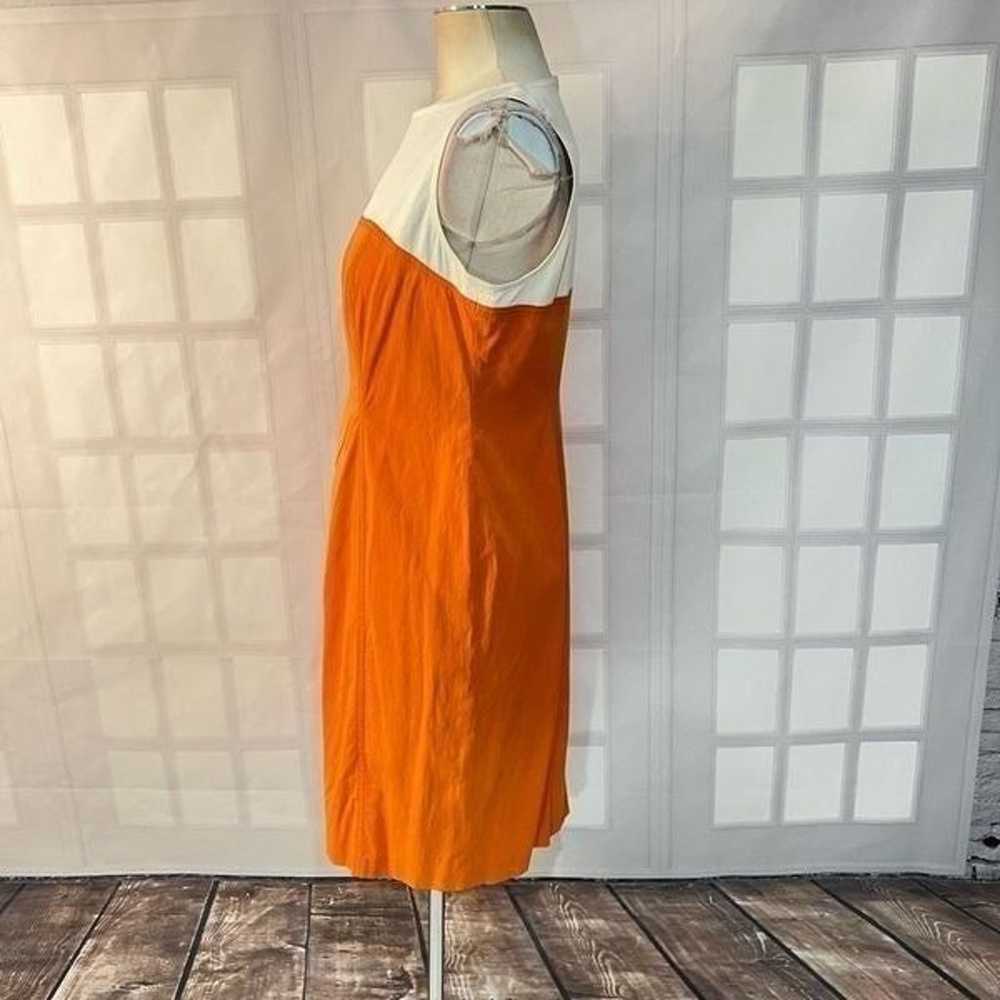 Escada sleeveless orange and white color block sh… - image 6