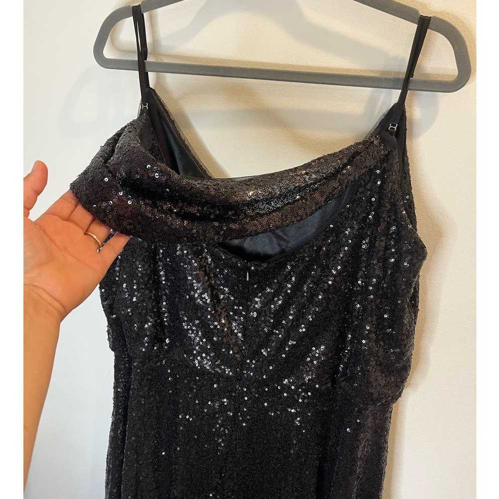 Revelry Black Sequins A-Line V-Neck Glam Gown Siz… - image 8