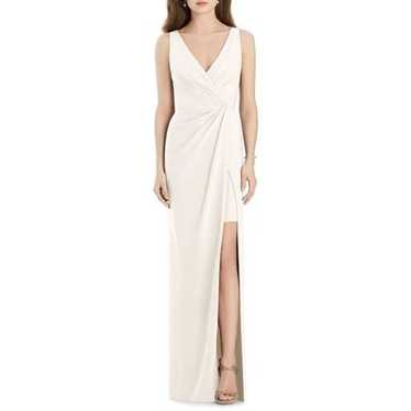Jenny Packham V-Neck Crepe Column Gown Dress with 