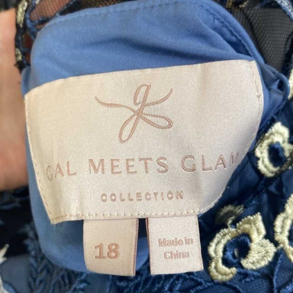 Gal Meets Glam Bridget Dress Blue Embroidered Flo… - image 4