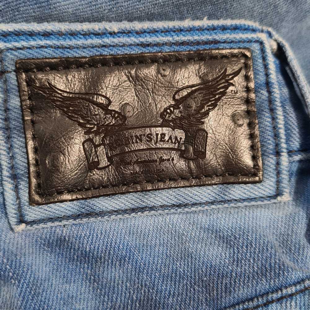 Robins Jeans Blue Distressed Acid Wash Studded Je… - image 11
