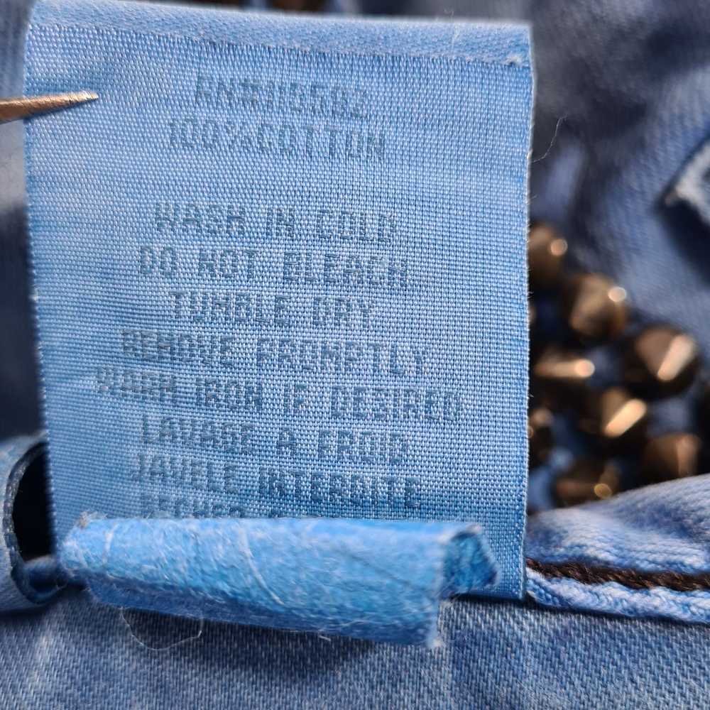 Robins Jeans Blue Distressed Acid Wash Studded Je… - image 8