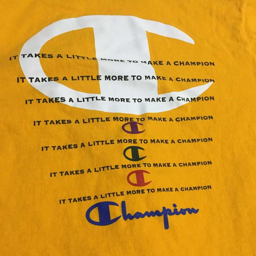 Champion Champion T Shirt Men's Large Yellow Spel… - image 2