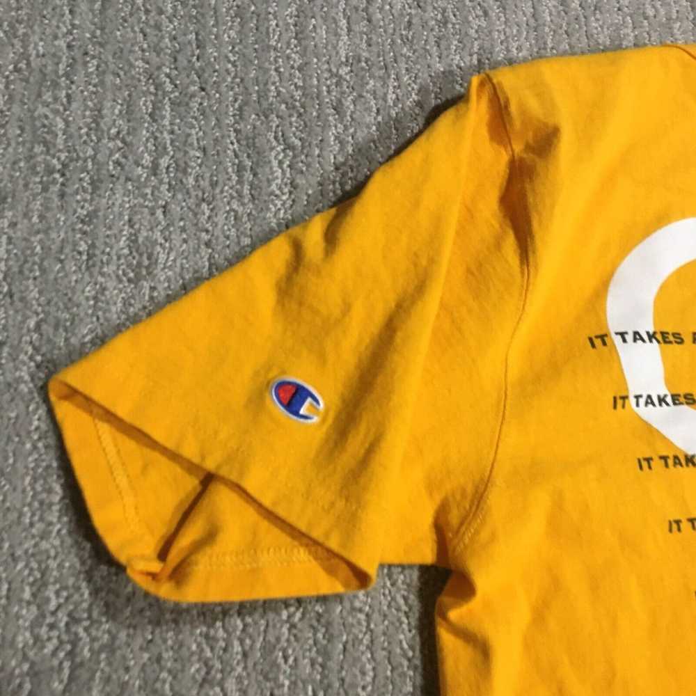 Champion Champion T Shirt Men's Large Yellow Spel… - image 3