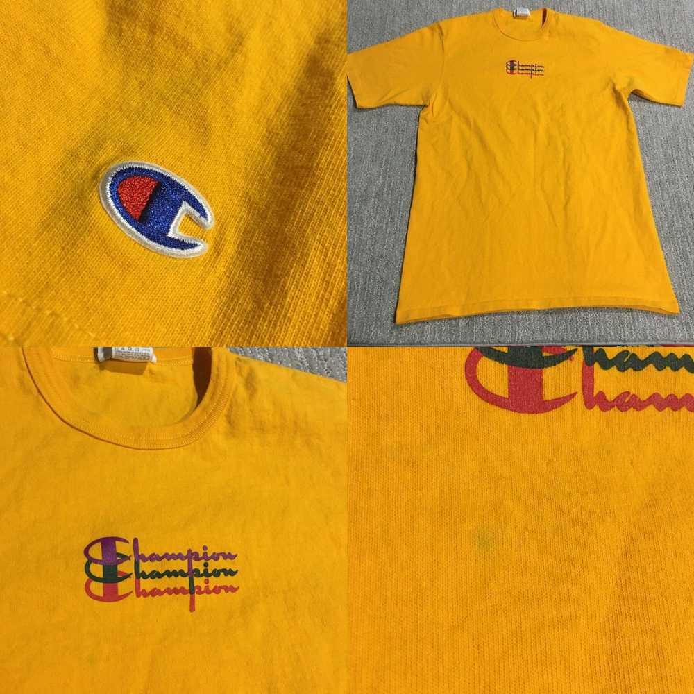 Champion Champion T Shirt Men's Large Yellow Spel… - image 4
