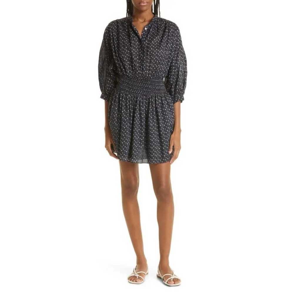 Rebecca Taylor Long Sleeve Smocked Waist Half But… - image 3