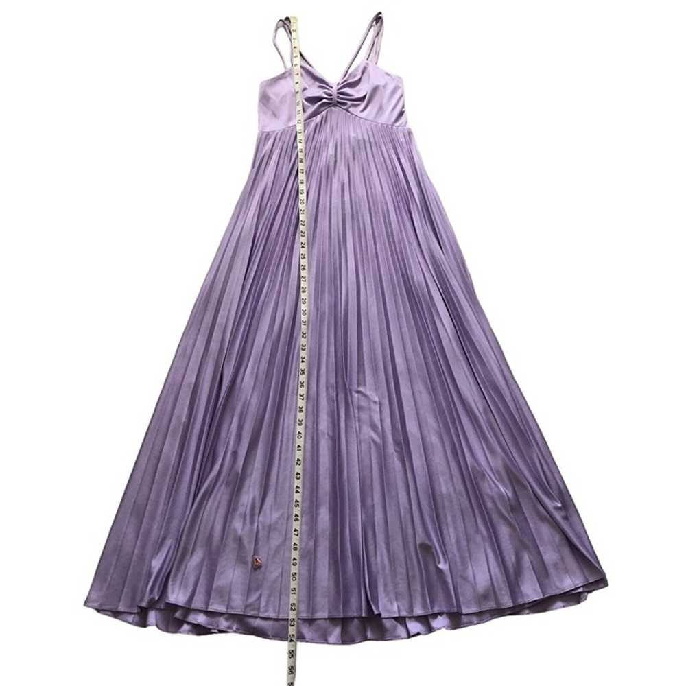 VTG ILGWU Purple Pleated Lace Collar Maxi Dress H… - image 10