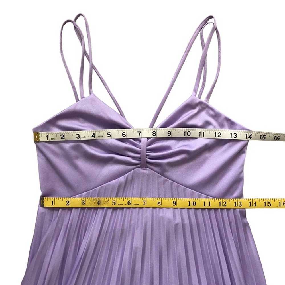 VTG ILGWU Purple Pleated Lace Collar Maxi Dress H… - image 11