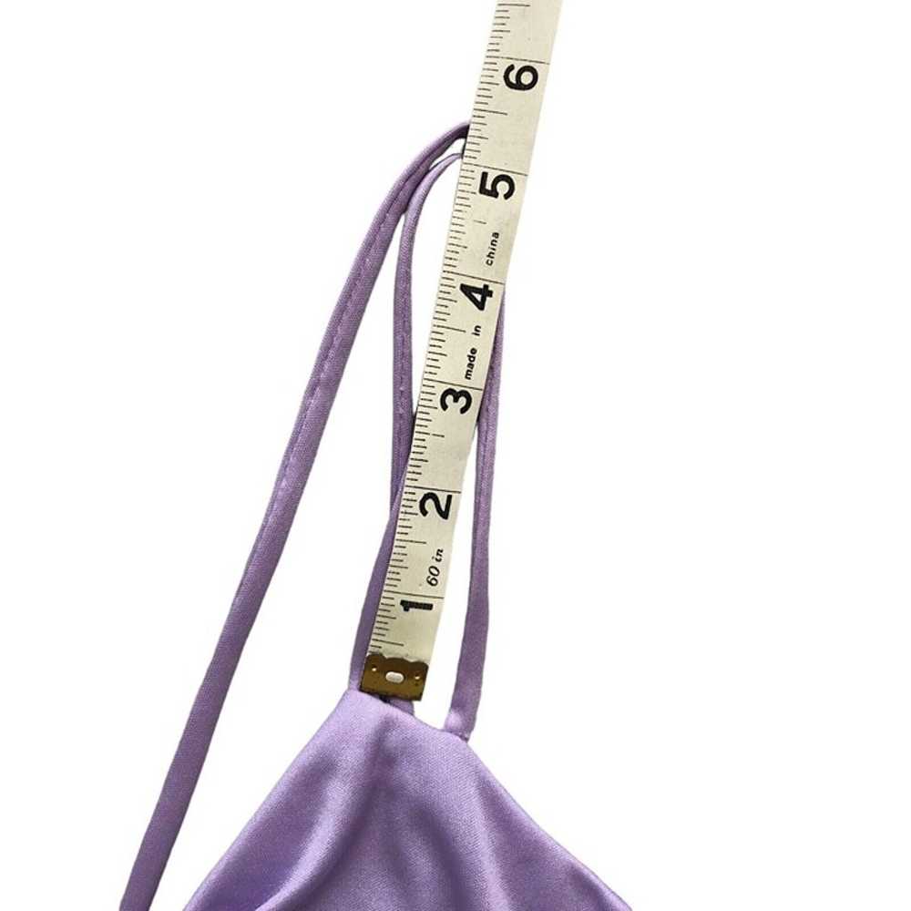 VTG ILGWU Purple Pleated Lace Collar Maxi Dress H… - image 12