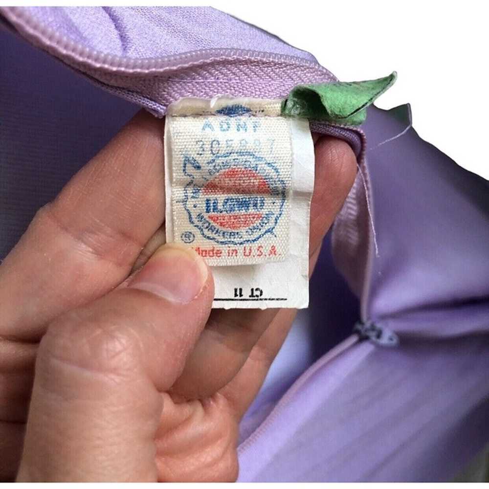 VTG ILGWU Purple Pleated Lace Collar Maxi Dress H… - image 7