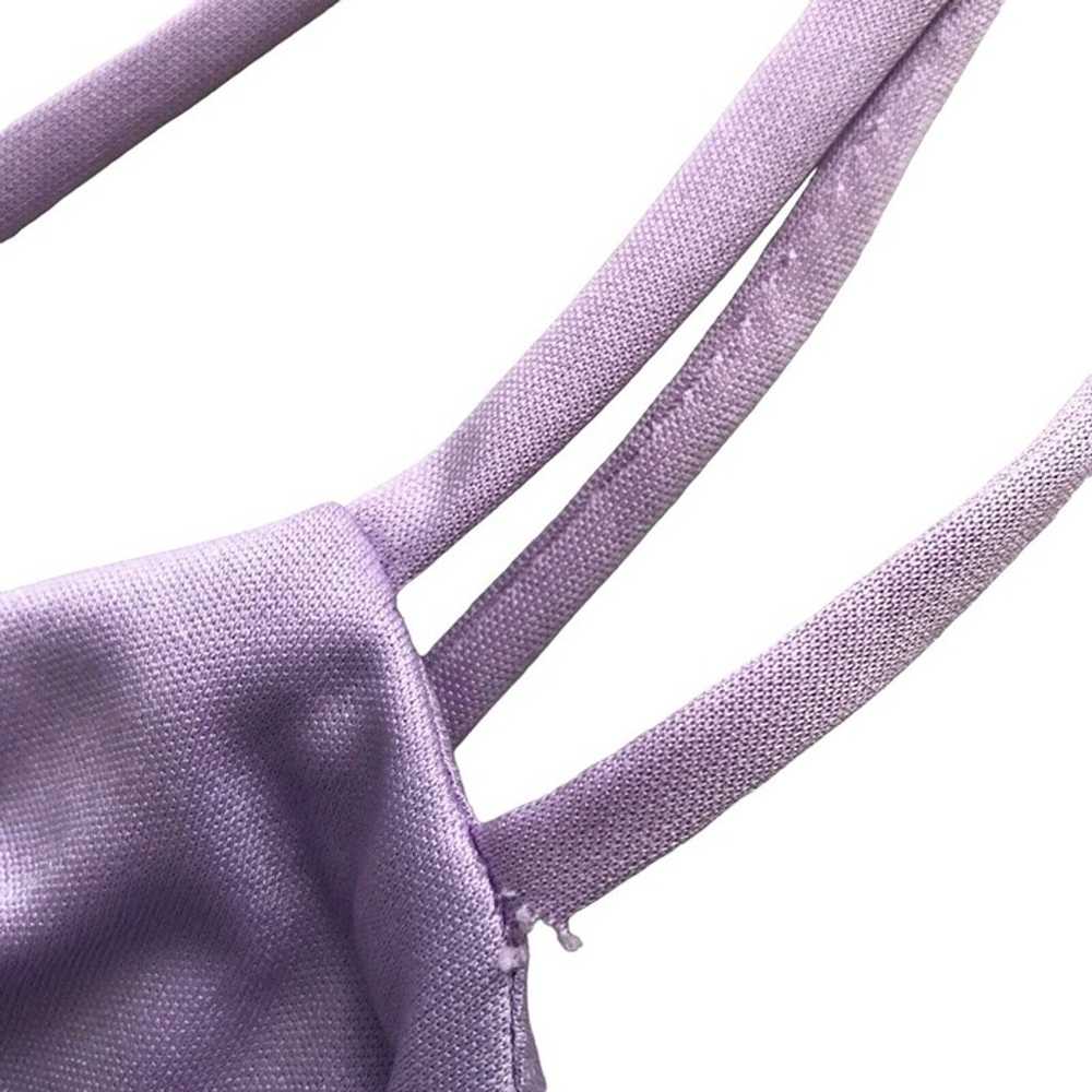 VTG ILGWU Purple Pleated Lace Collar Maxi Dress H… - image 9