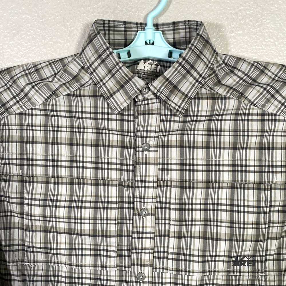 Vintage REI Shirt Mens Small Gray Button Up Long … - image 2