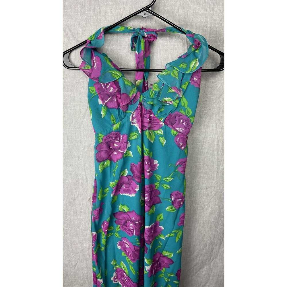 Vintage 90s Betsey Johnson Floral Silk maxi Dress… - image 11