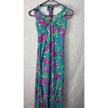 Vintage 90s Betsey Johnson Floral Silk maxi Dress… - image 1