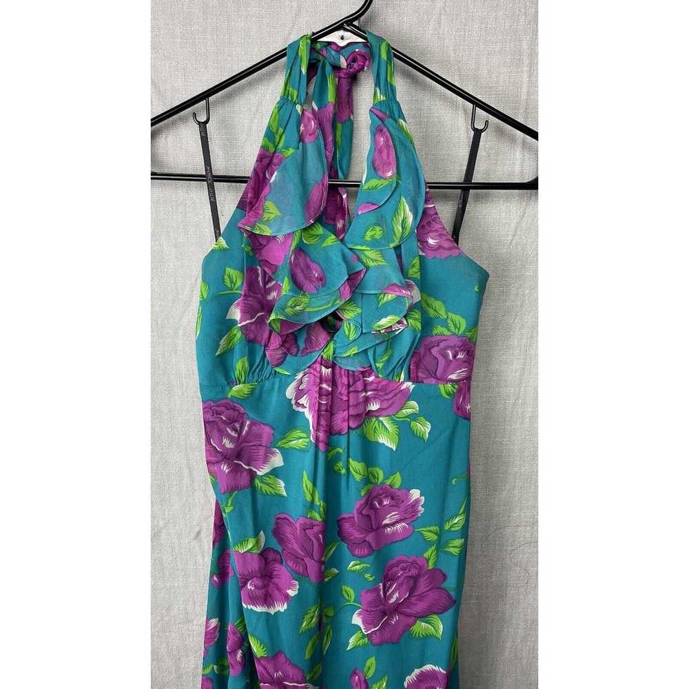 Vintage 90s Betsey Johnson Floral Silk maxi Dress… - image 2