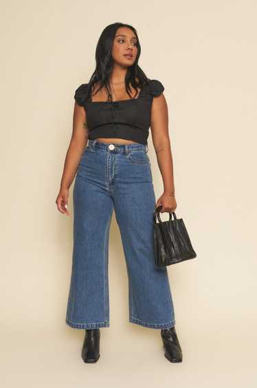 Whimsy and Row Flora Pant in Dark Denim Wide Leg