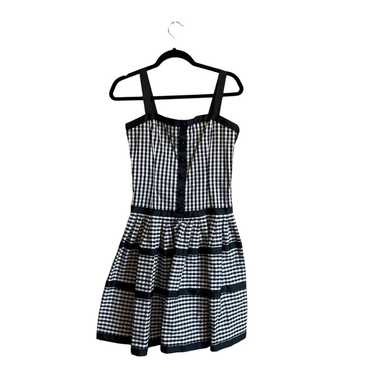 Betsey Johnson 6 plaid fit and flare dress spaghe… - image 1