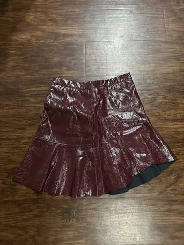 Anthropologie Anthropologie Burgundy Leather Skirt