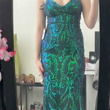 Green Prom Dress With Designs