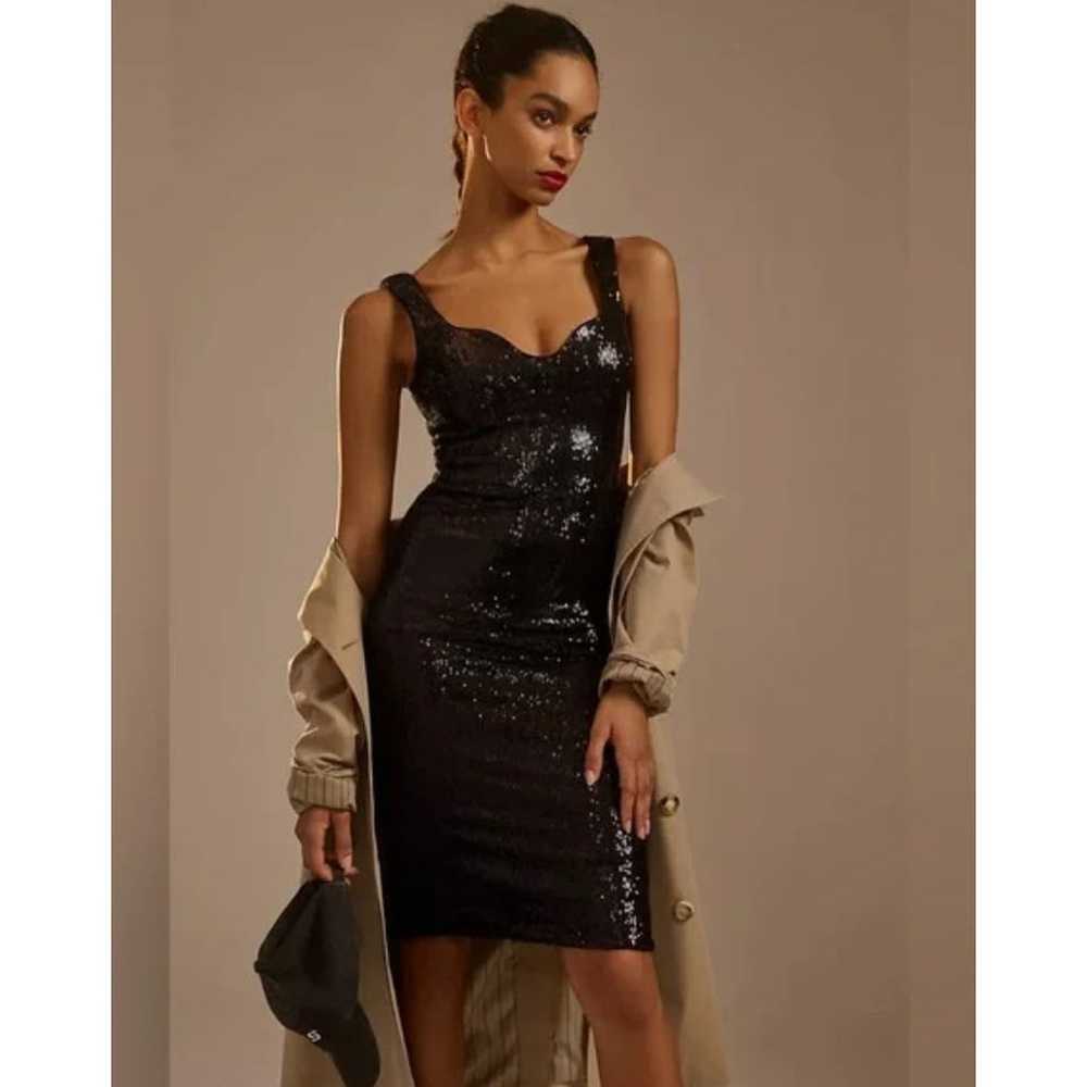 Dress The Population Sloane Sequin Black Midi She… - image 2