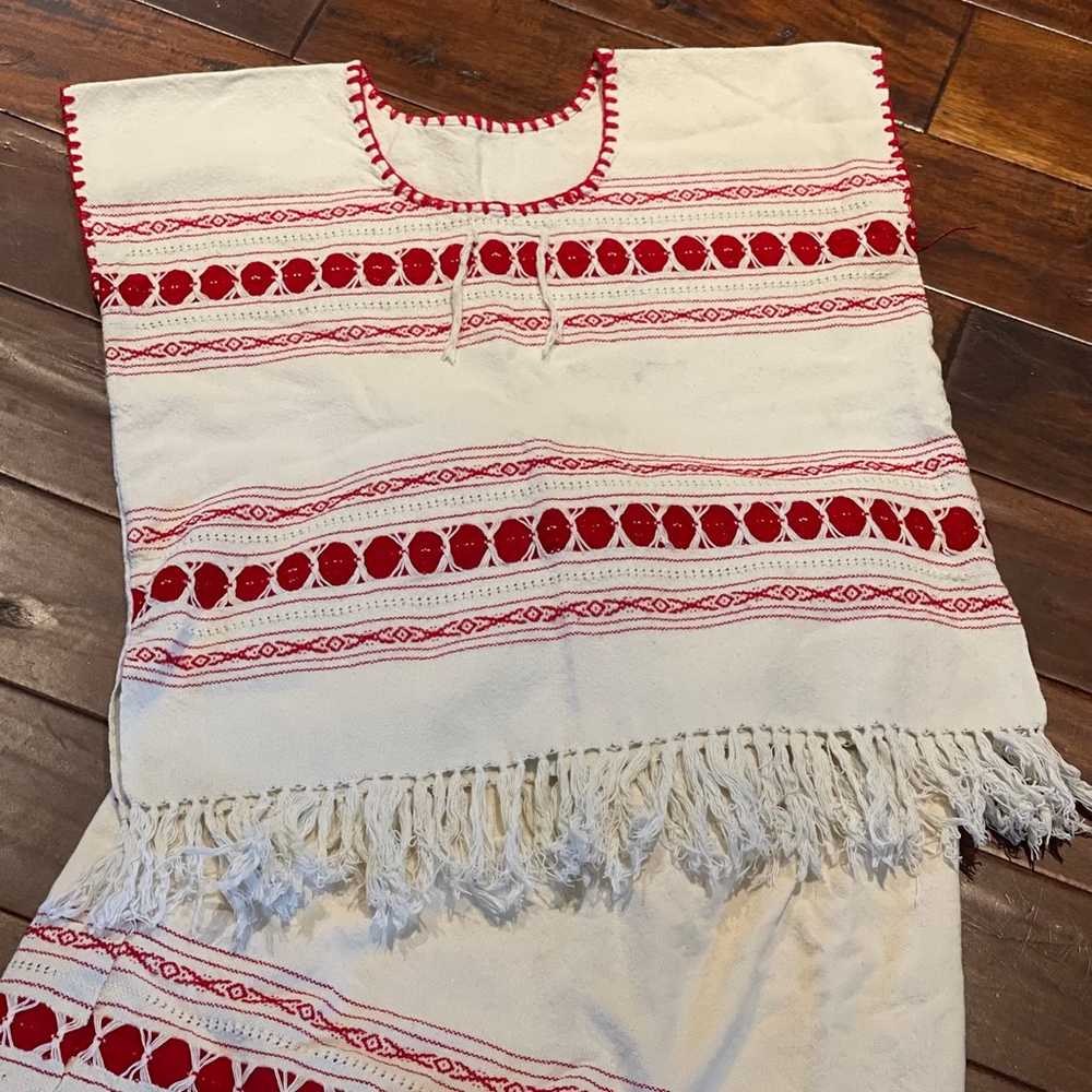 Mexican Hand Loom 2 piece embroidered Huipil top … - image 9