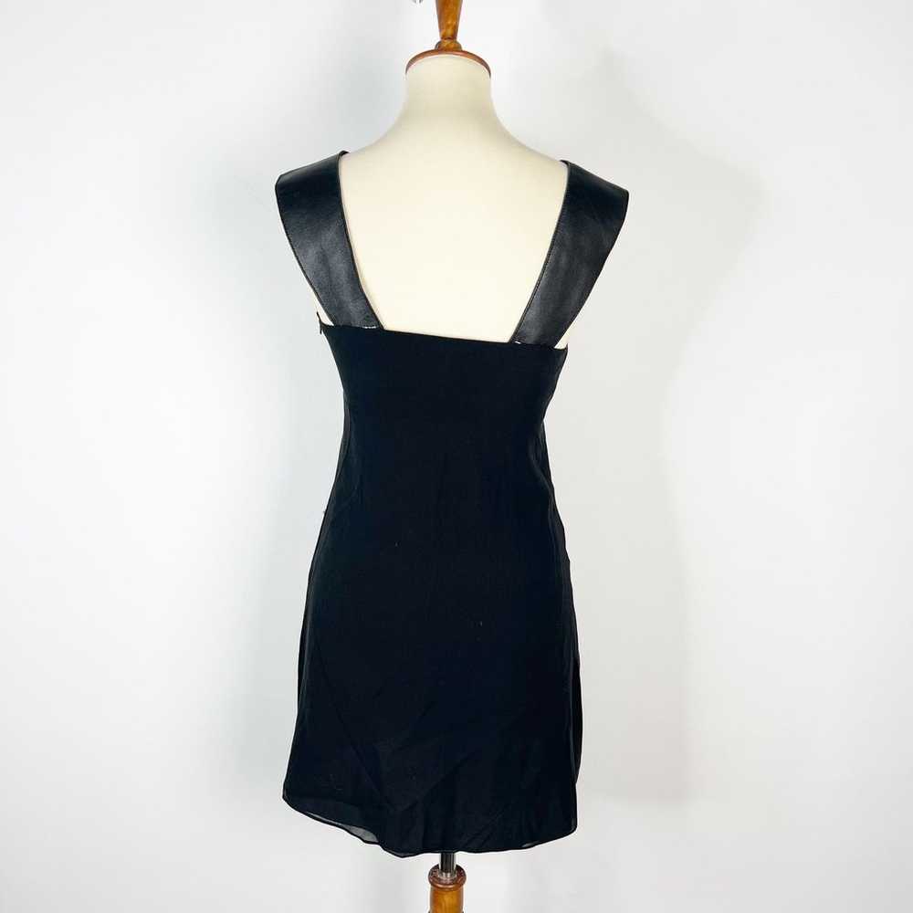 Vivienne Tam black dress 100% silk w/ leather str… - image 4