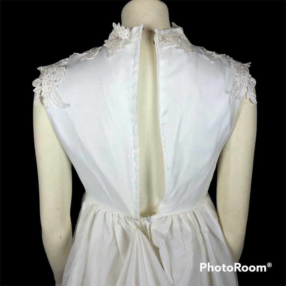 Vintage custom Wedding dress lace & Sequence high… - image 10