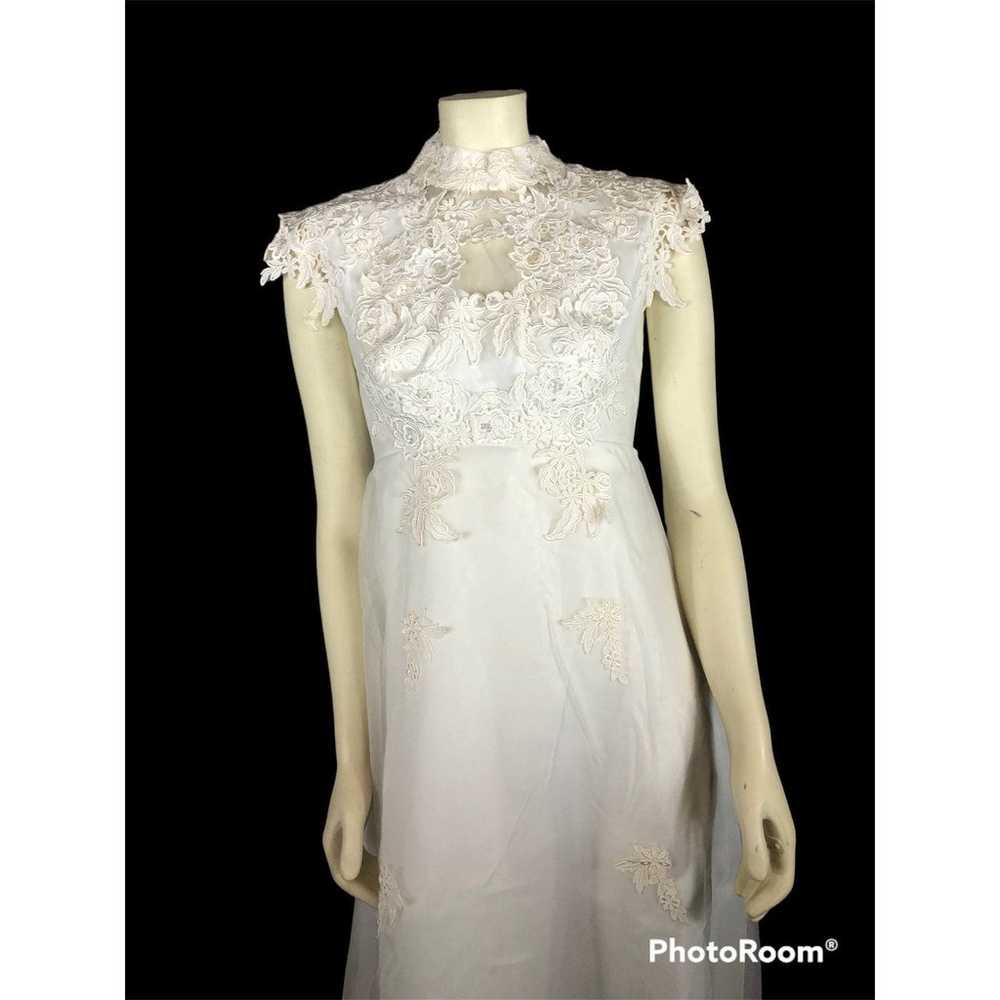 Vintage custom Wedding dress lace & Sequence high… - image 2
