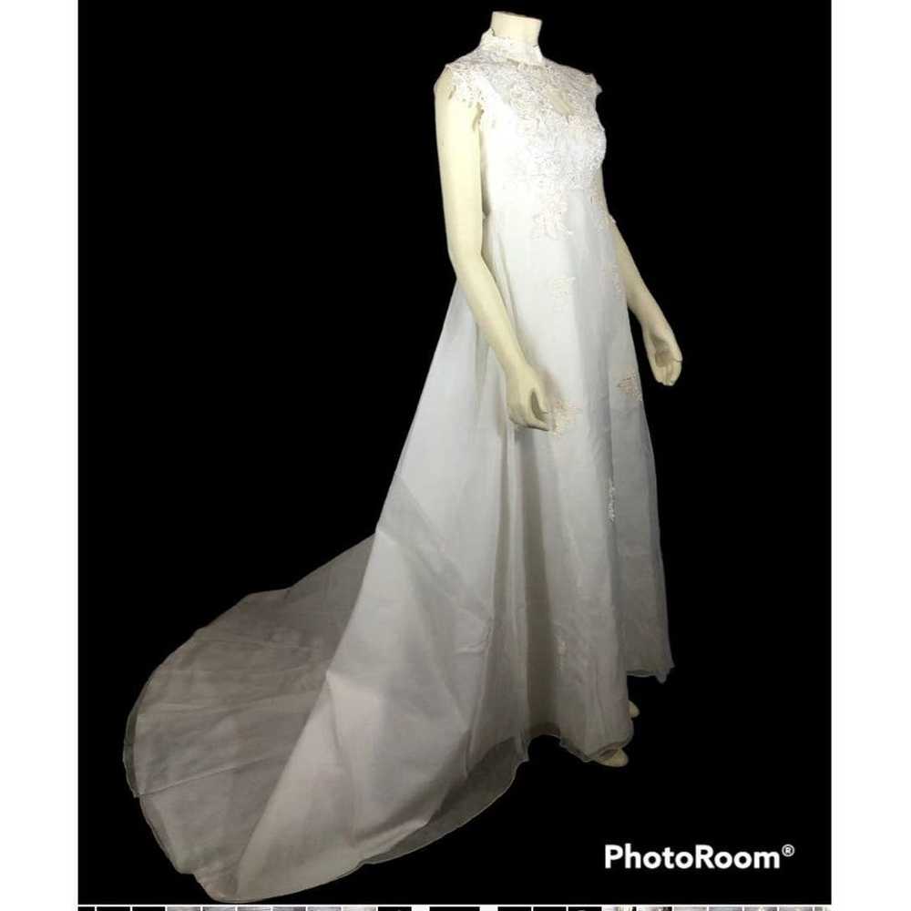Vintage custom Wedding dress lace & Sequence high… - image 3