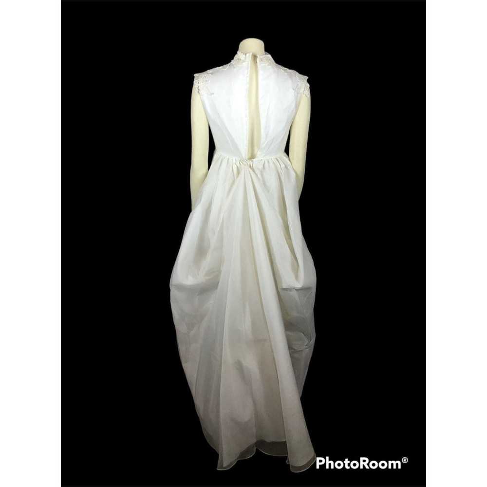 Vintage custom Wedding dress lace & Sequence high… - image 4