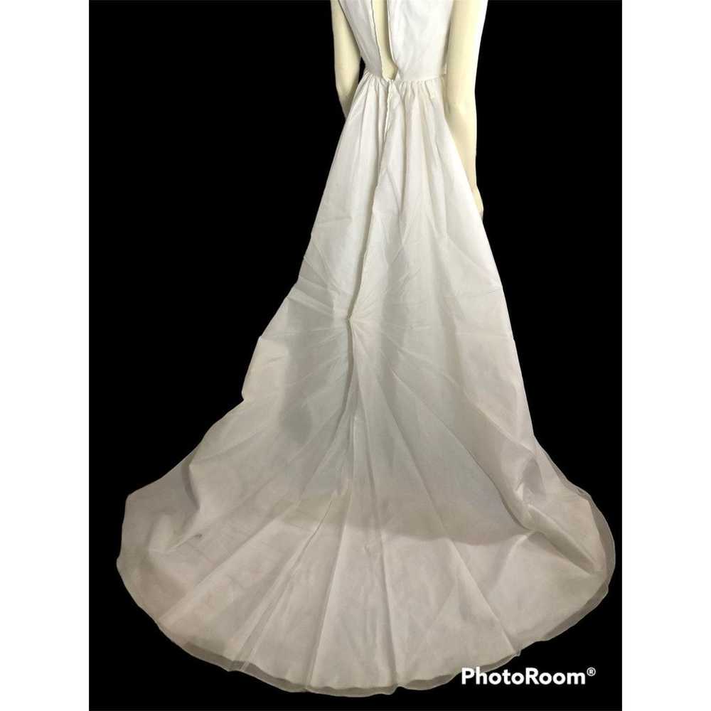 Vintage custom Wedding dress lace & Sequence high… - image 6