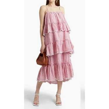 CINQ À SEPT Avva Tiered Striped Dress Size 2