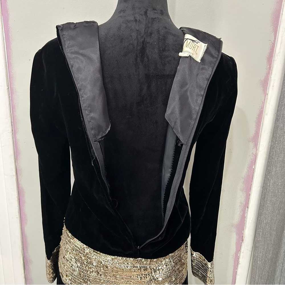Vintage 60s Maxi Dress Velvet Black Mr Mort by St… - image 8