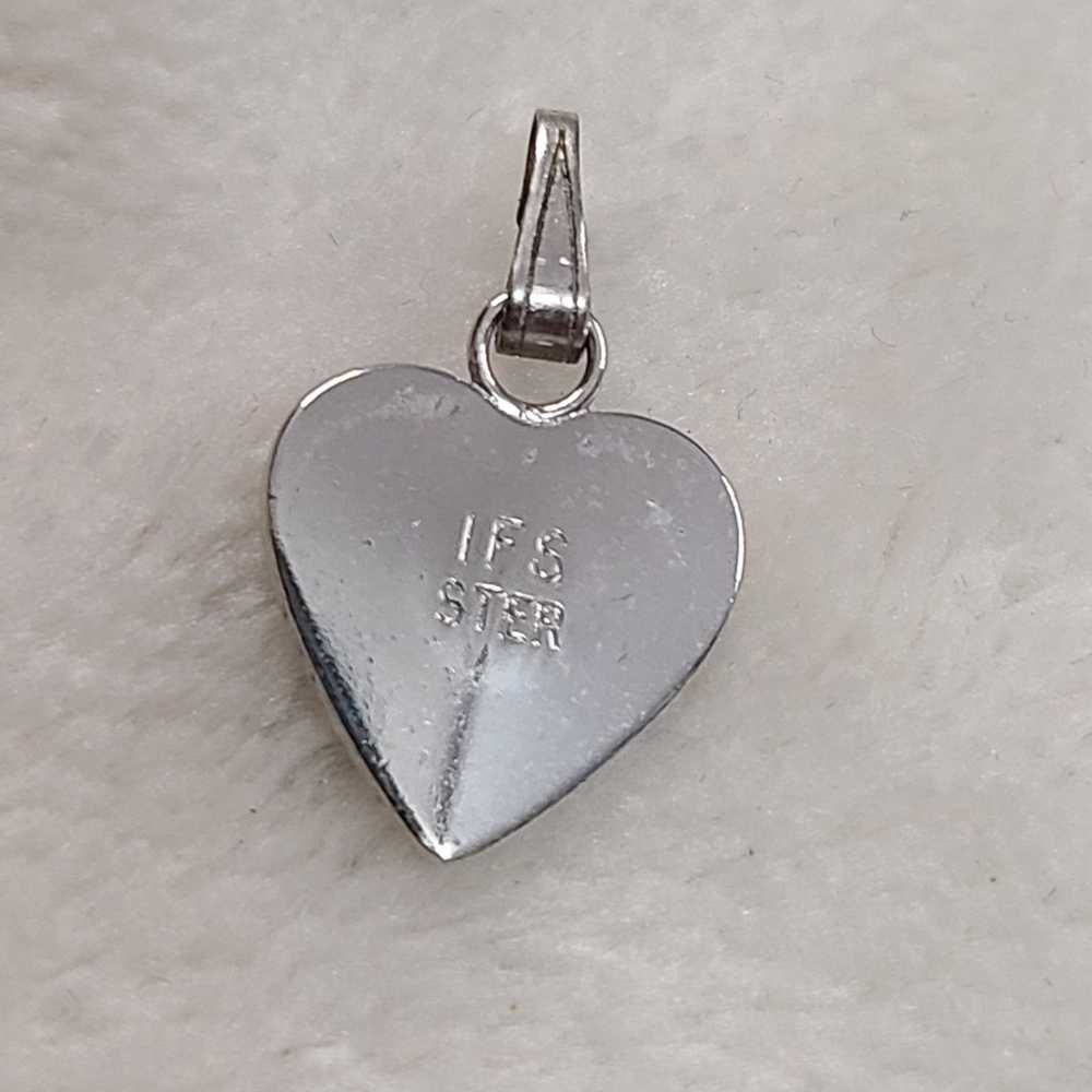 Vintage Vintage Small Sterling Silver Heart Penda… - image 2