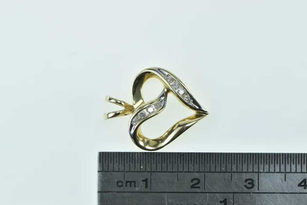 14K Classic Diamond Vintage Heart Love Symbol Pen… - image 4