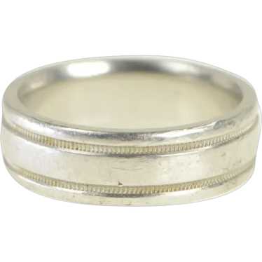 Platinum 7.0mm Grooved Novel Wedding Band Ring Siz