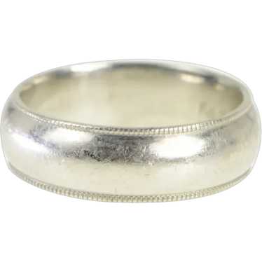 Platinum 6.9mm Milgrain Men's Wedding Band Ring S… - image 1
