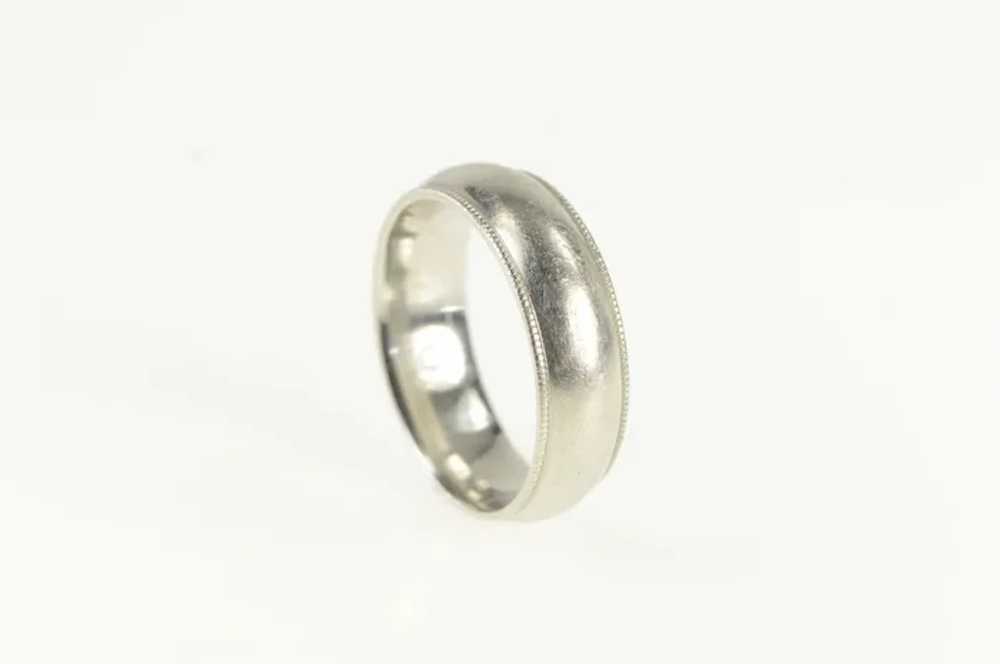 Platinum 6.9mm Milgrain Men's Wedding Band Ring S… - image 2