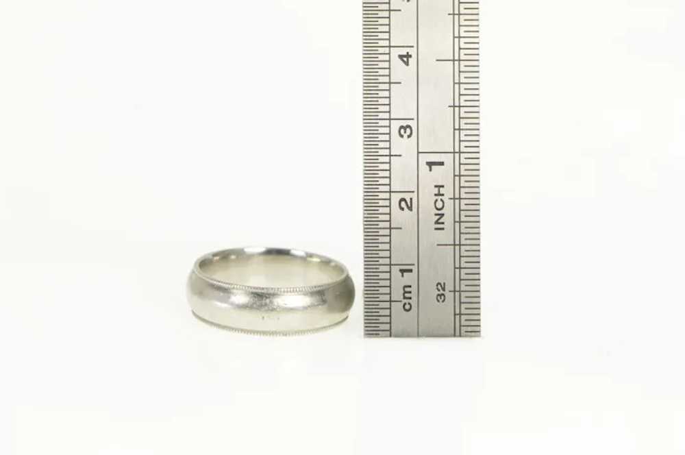 Platinum 6.9mm Milgrain Men's Wedding Band Ring S… - image 4
