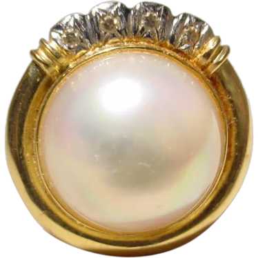 Betiful Mabe Pearl Diamond Ring 14KT Yellow Gold