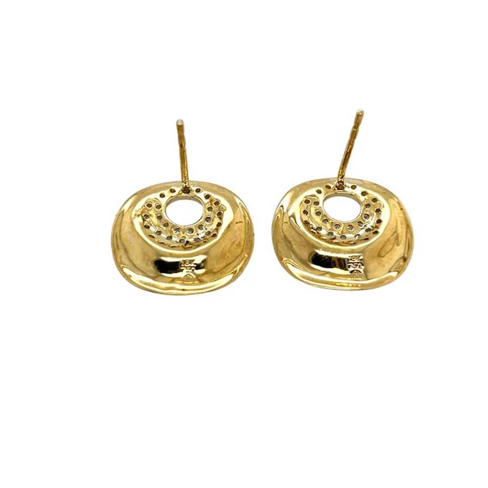 18K Yellow Gold Diamond Earring - image 2